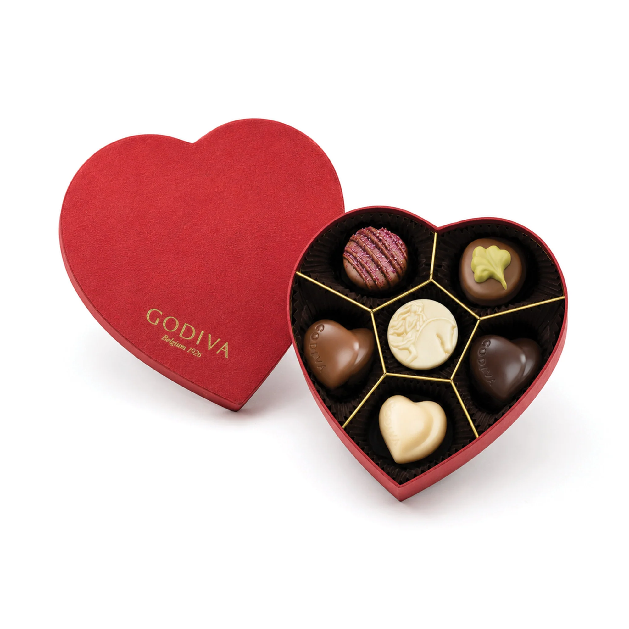 Heart box of luxury chocolates